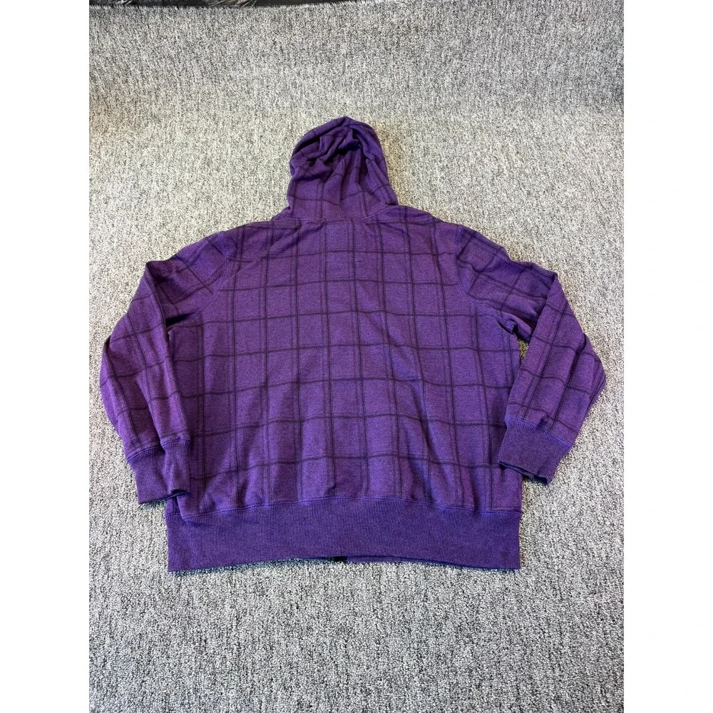 Ocean Pacific Jacket Mens 2XL Purple Black Plaid Cotton Full Zip Long Sleeve